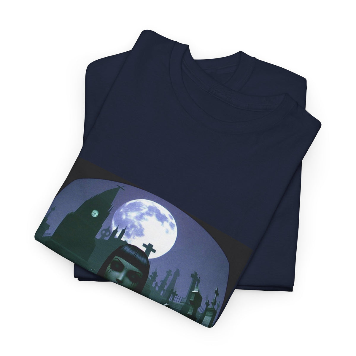 Goth Sim Smoking In Cemetery Moonlight Tee