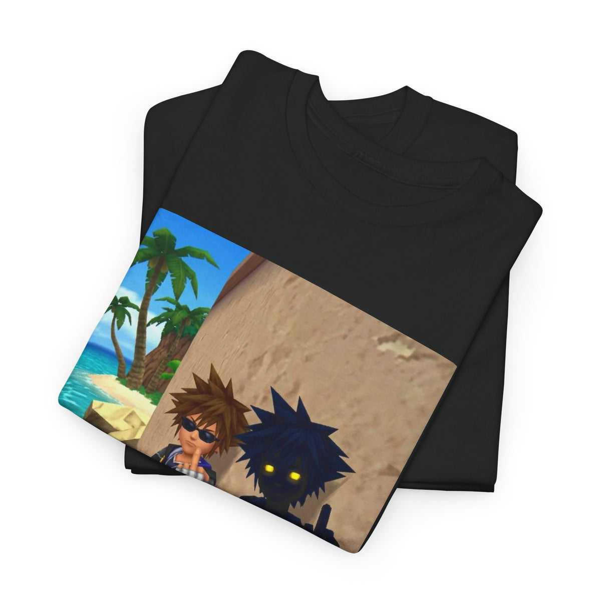 Sora And Shadow Flipping Off On Beach