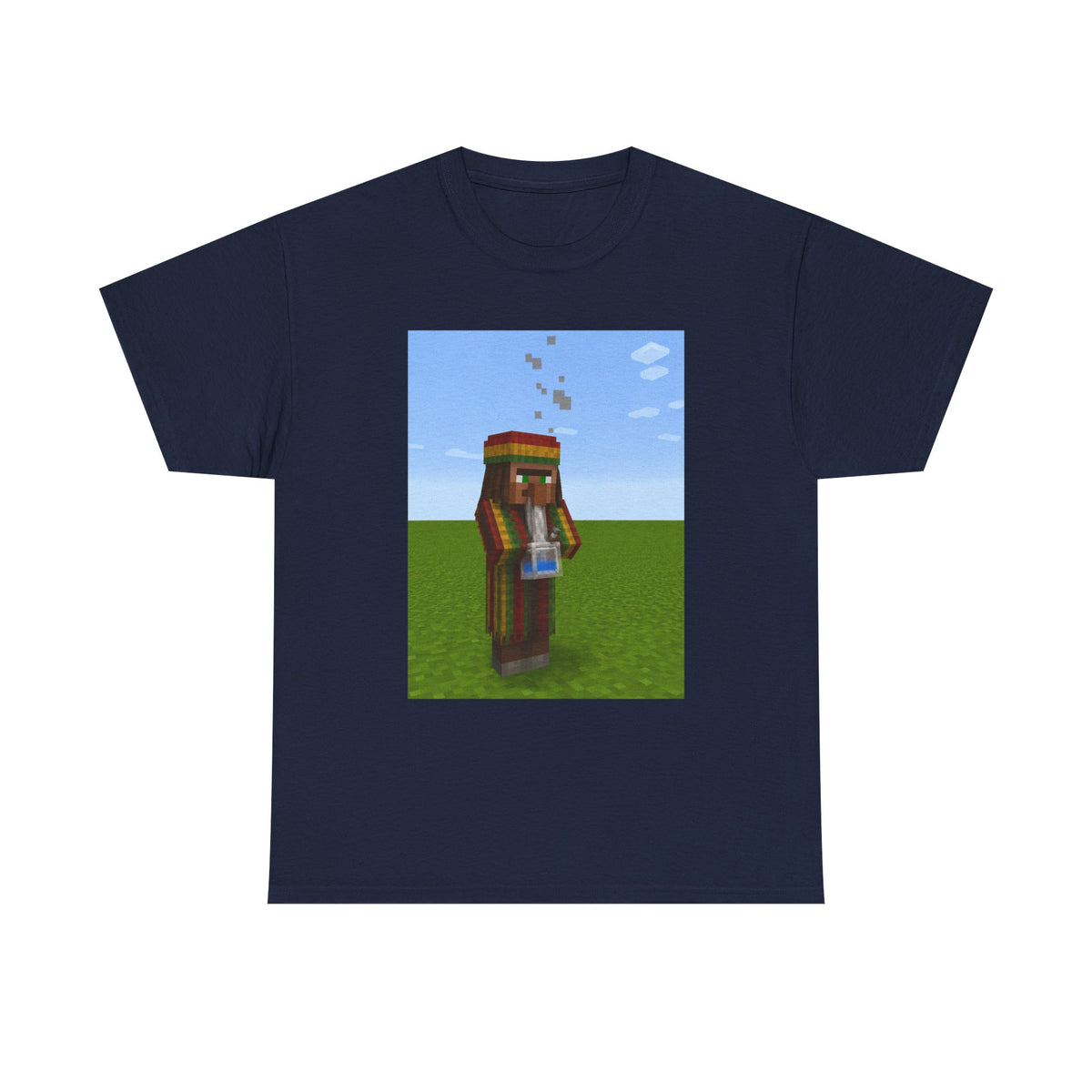 Rasta Minecraft Villager Smoking Tee