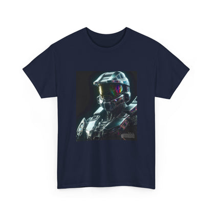 Chrome Cybernetic Commander With Rainbow Visor