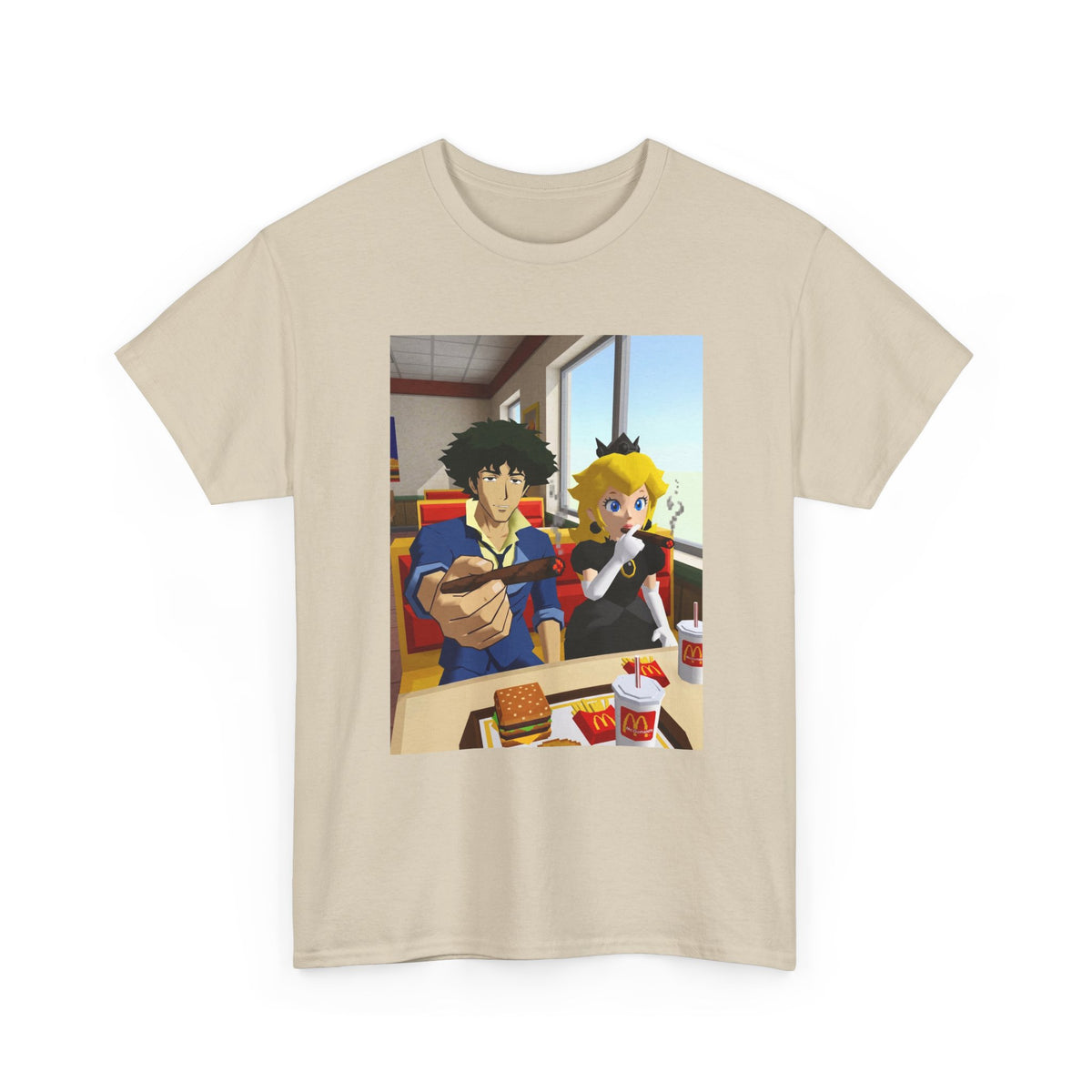 Spike and Peach Smoking Fast Food Tee (Design 3)
