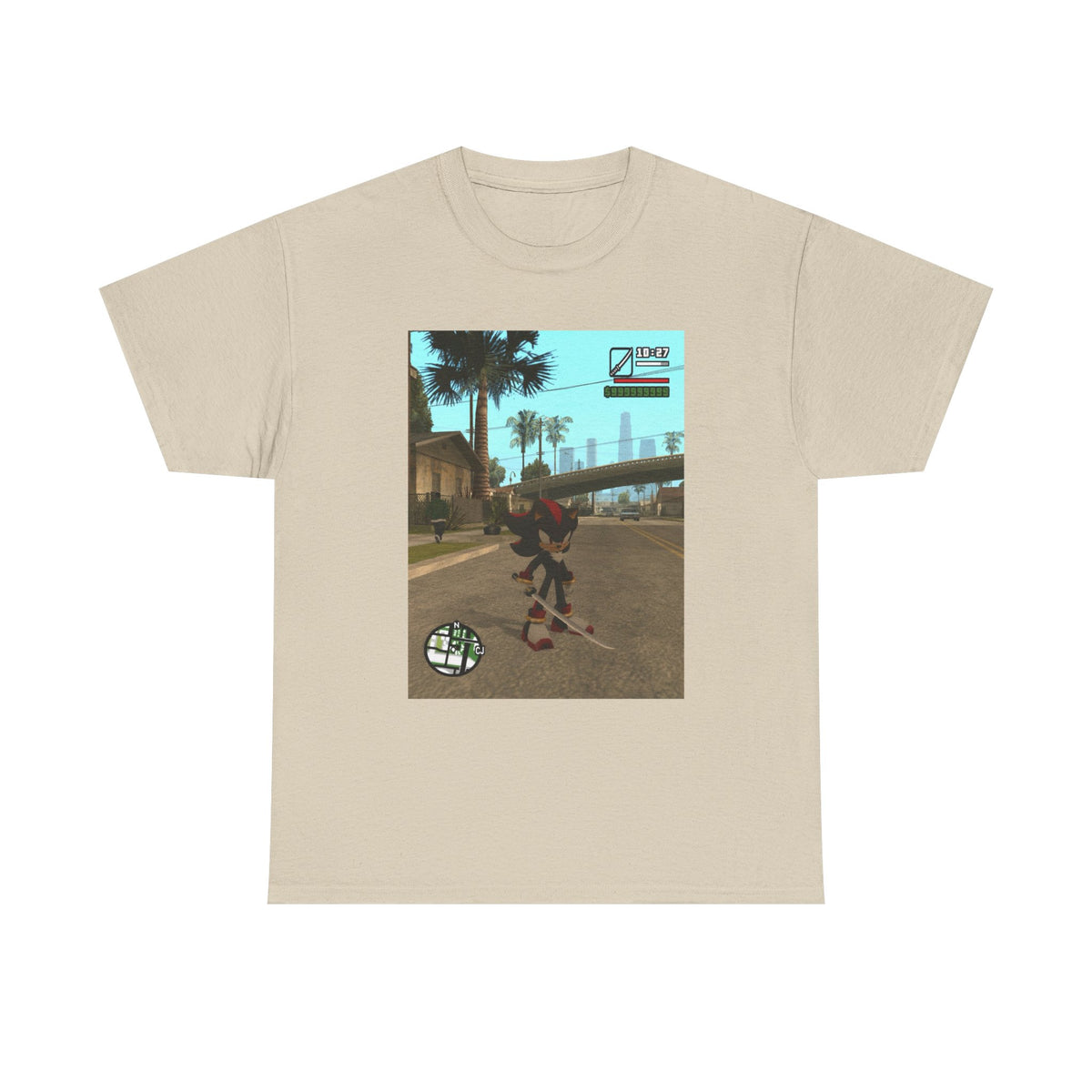 Shadow The Hedgehog Katana Wielding in Grove Street Tee