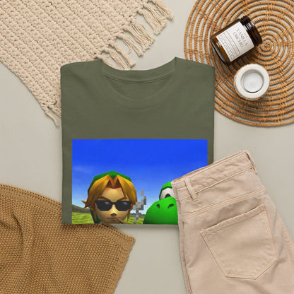 Link And Yoshi Flipping Off The World