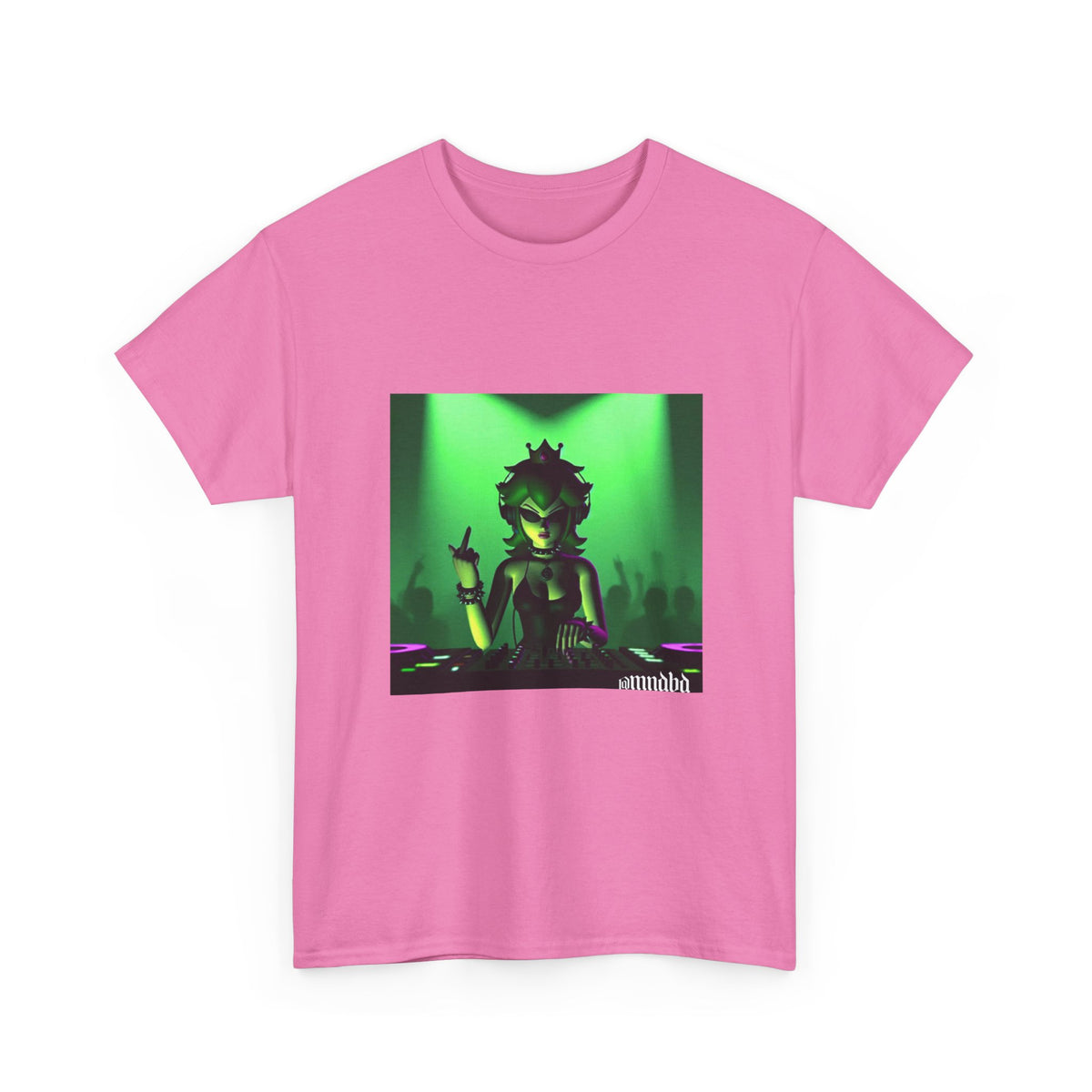 Edgy Green Princess DJ Flipping The Bird Tee