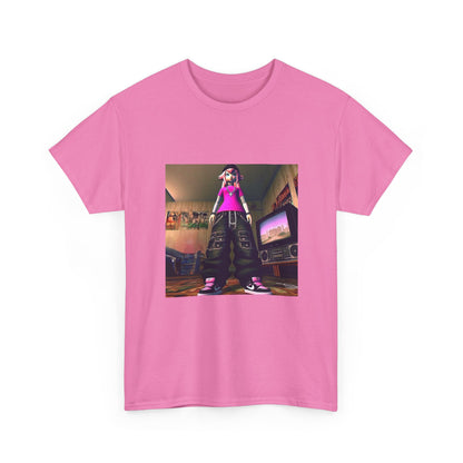 Pink-Haired Anime Girl Standing In Y2K Room