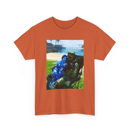 Master Chief And Cortana Beach Chill Tee