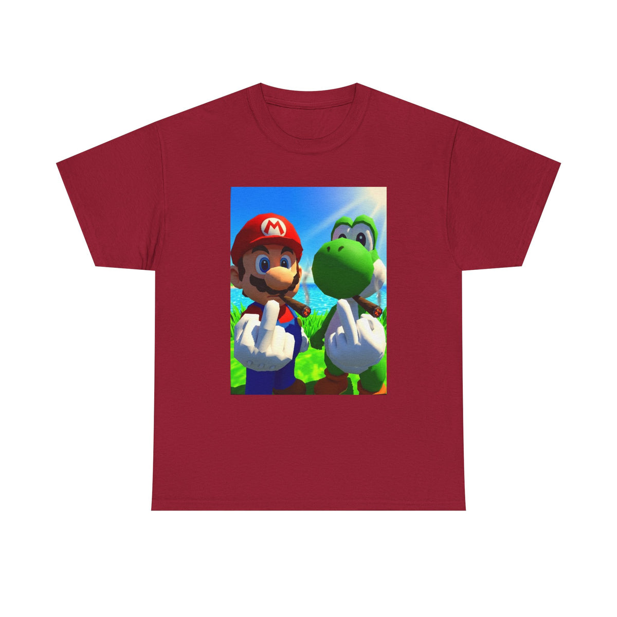 Mario And Yoshi Flipping The Bird