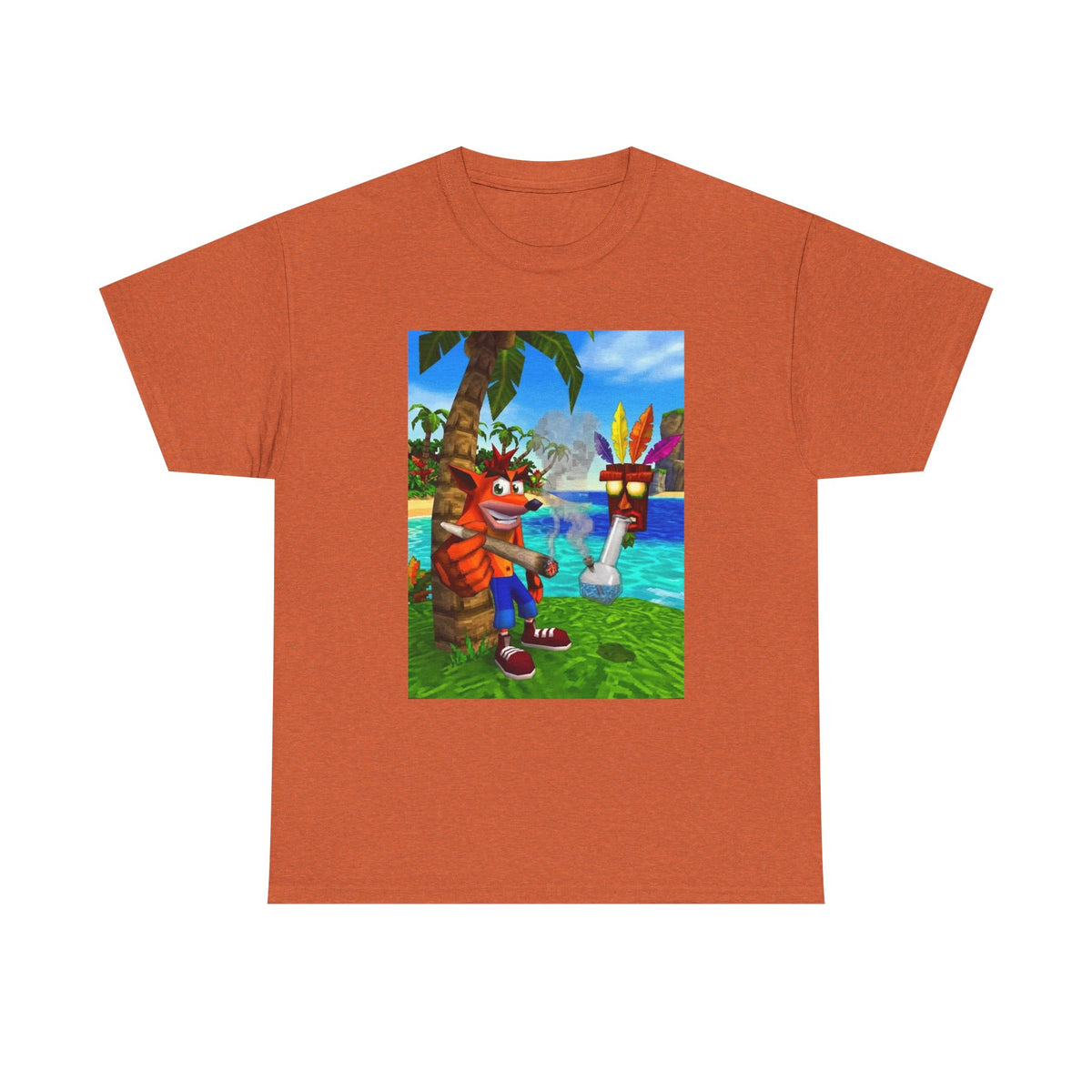 Crash Bandicoot Smoking With Aku Aku Tee