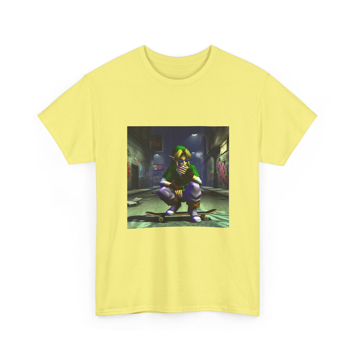 Edgy Link Smoking On Skateboard