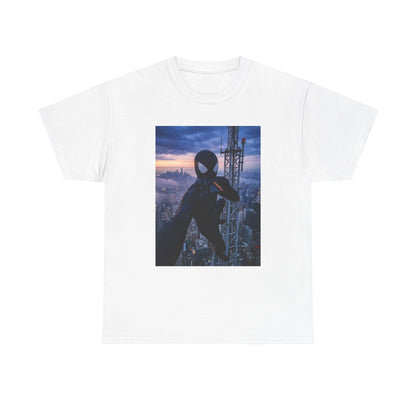 Black Suited Hero Smoking High Above City