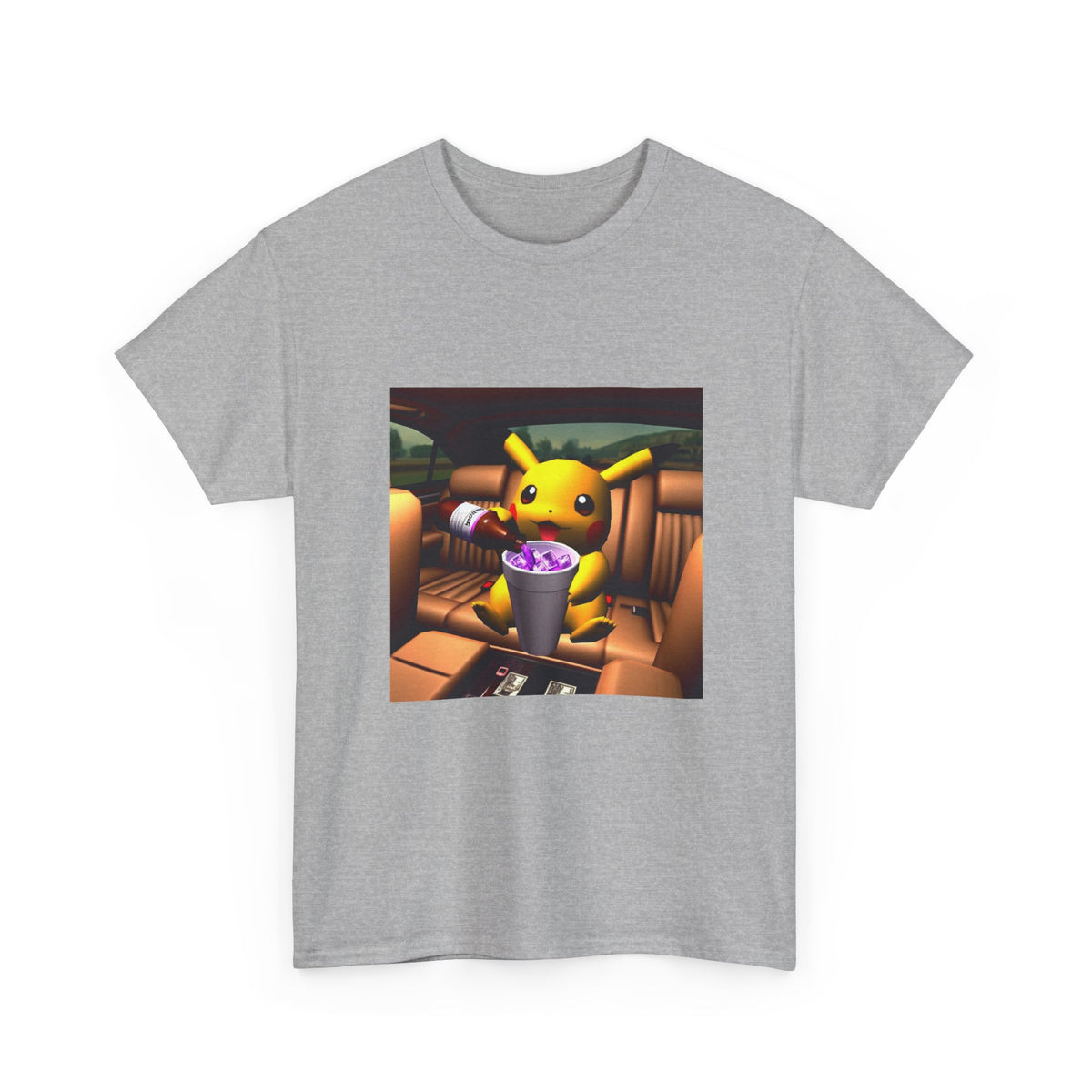 Pikachu Pouring Lean In Car Tee