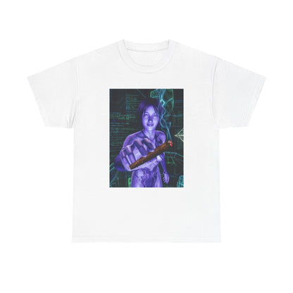 AI Cyber Girl Offering Blunt Tee