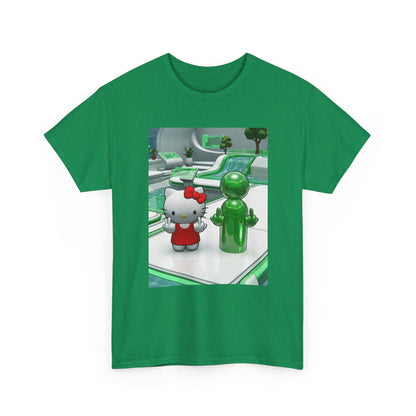 Cute Kitty And Green Dude Flipping Off