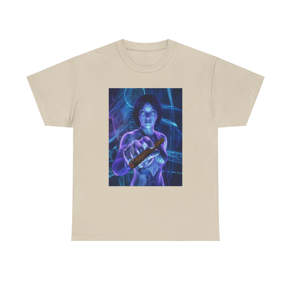 Cybernetic Woman Offers Lit Cigar Tee
