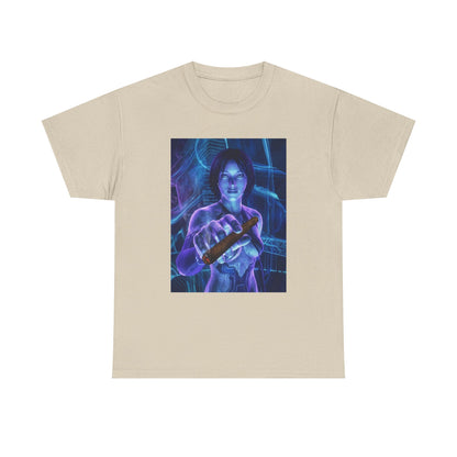 Cybernetic Woman Offers Lit Cigar Tee