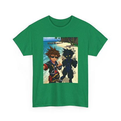 Sora And Dark Form Flipping Off At The Beach