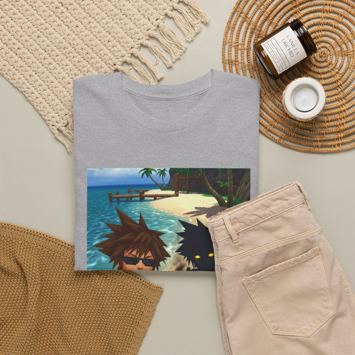 Sora And Dark Form Flipping Off At The Beach