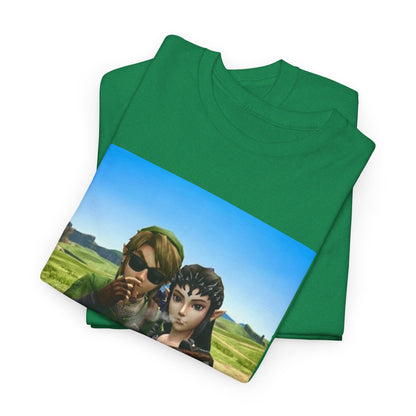 Link And Zelda Smoking Cigars Tee