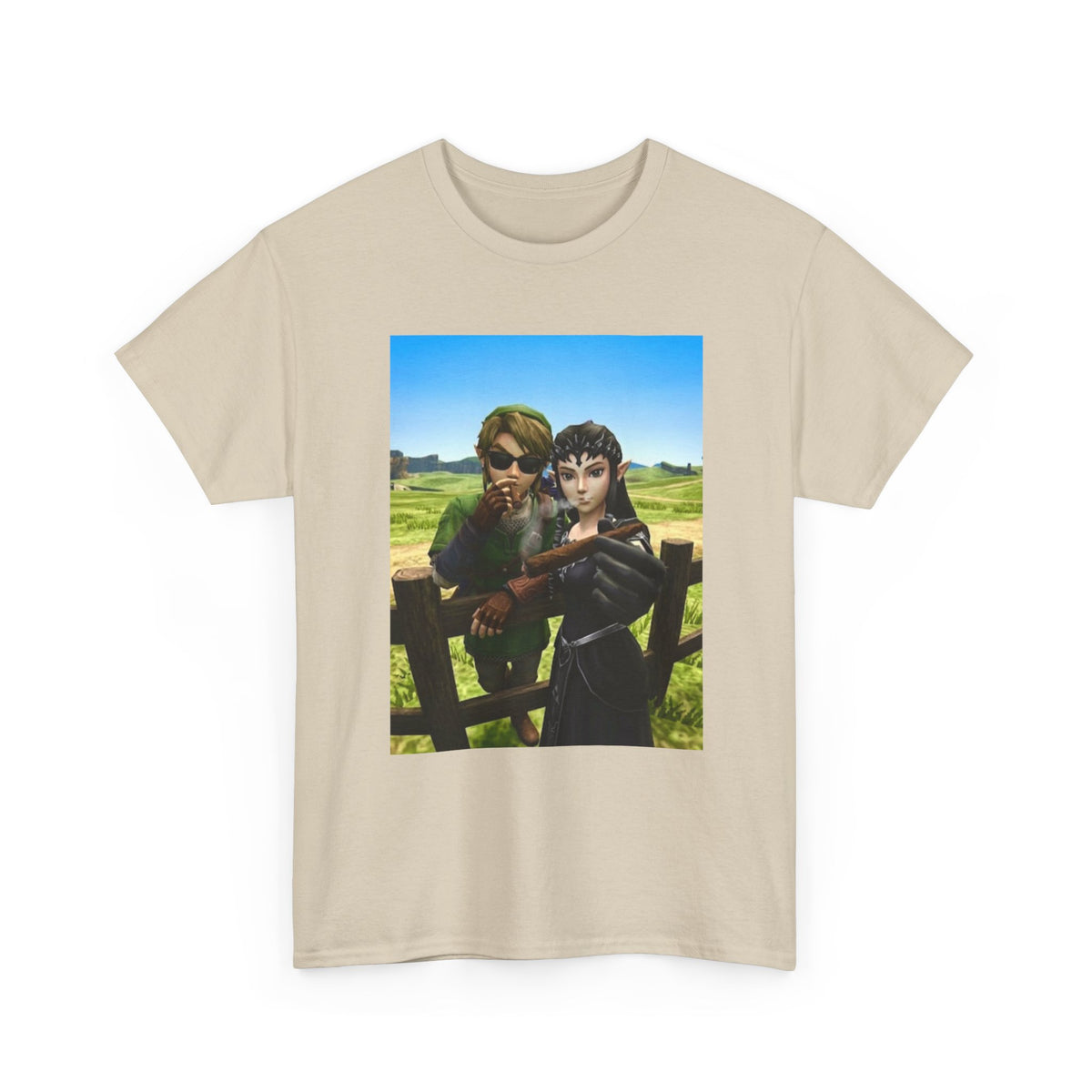 Link And Zelda Smoking Cigars Tee