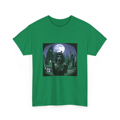 Goth Sim Smoking In Cemetery Moonlight Tee