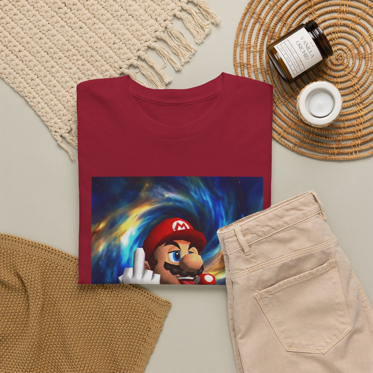 Mario Showing Middle Finger With Mushroom