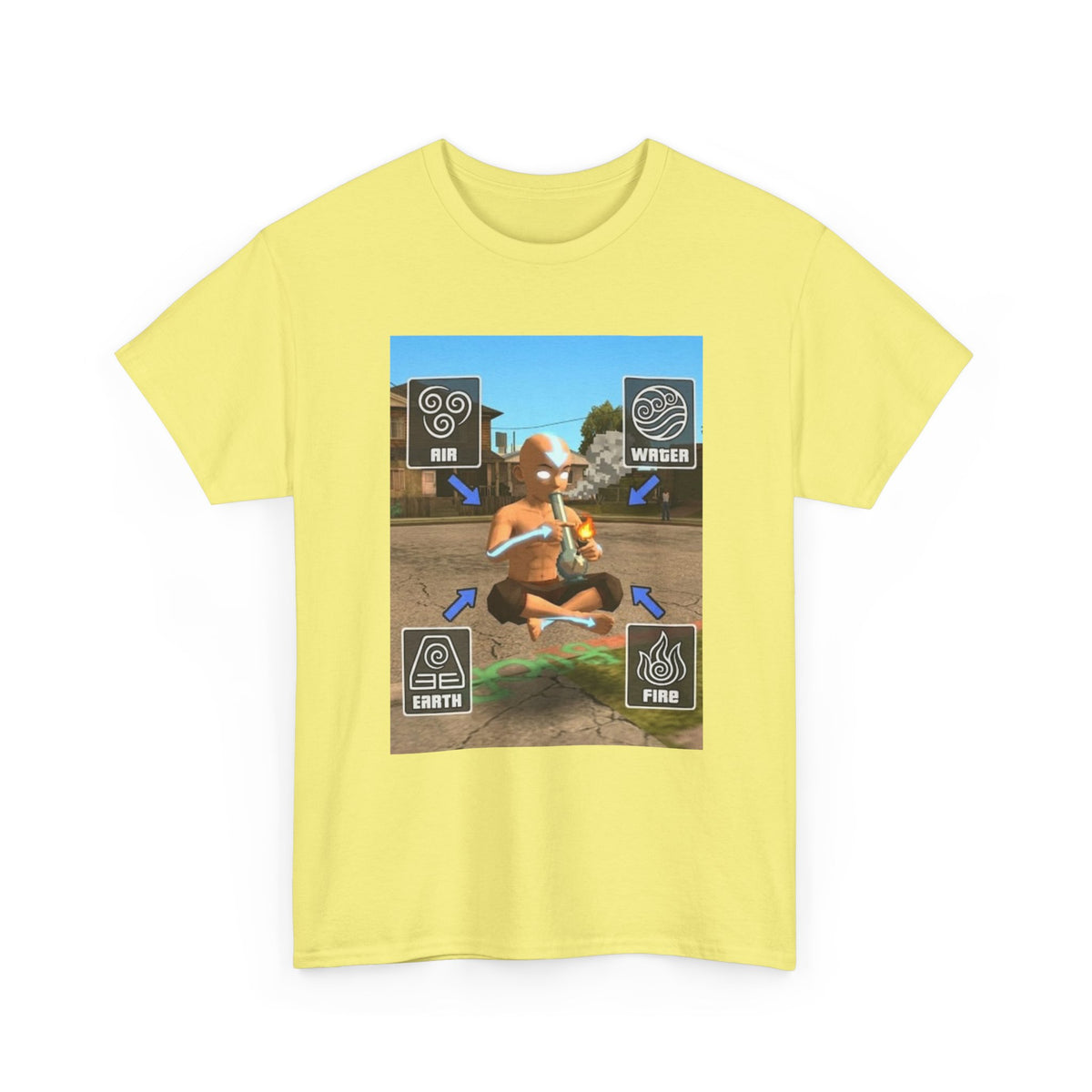 Avatar Character Floating While Smoking Bong Tee