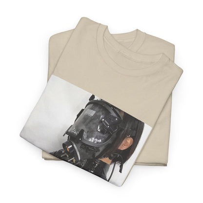 Figure Wearing Gas Mask Tee