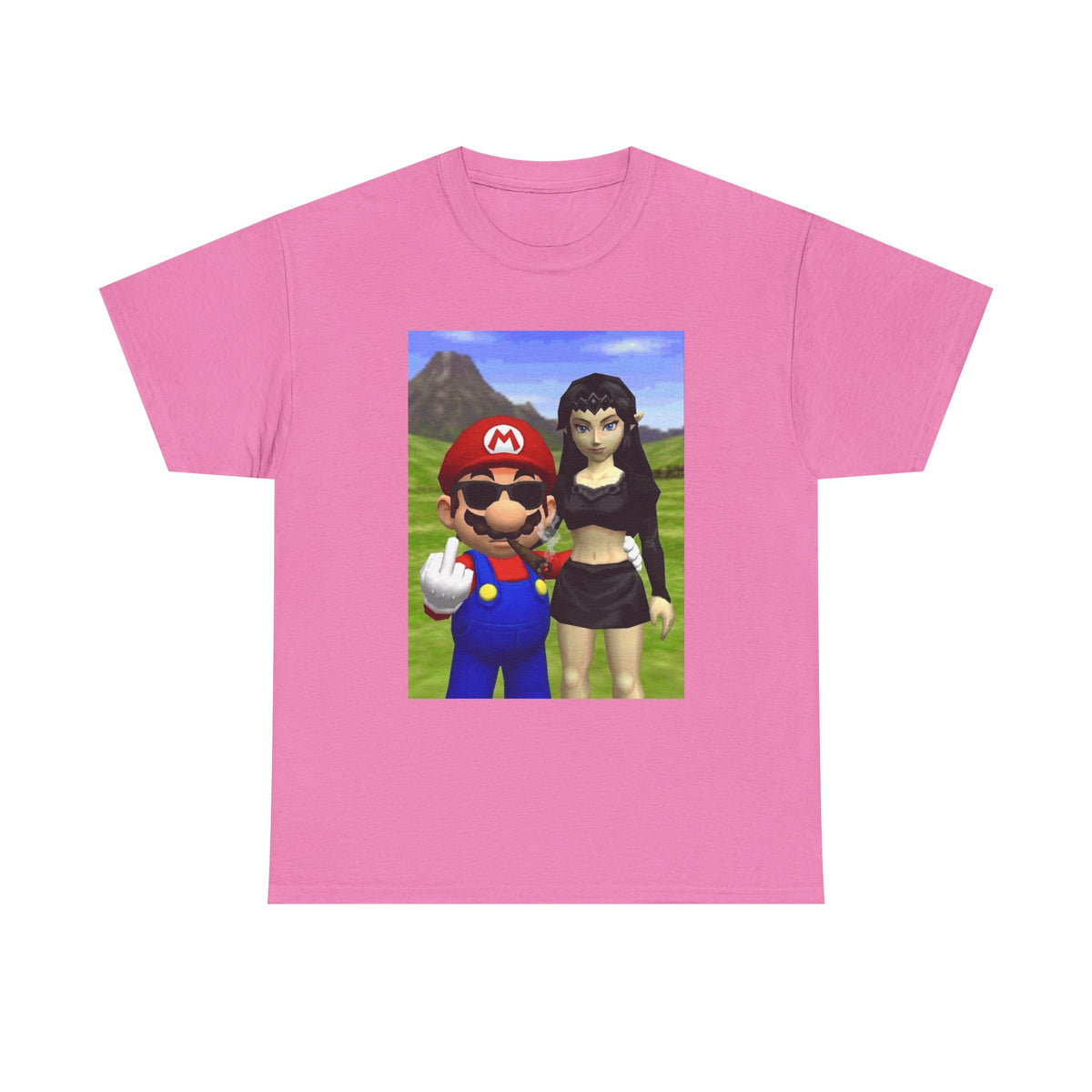 Edgy Mario & Malon Flipping Off Tee