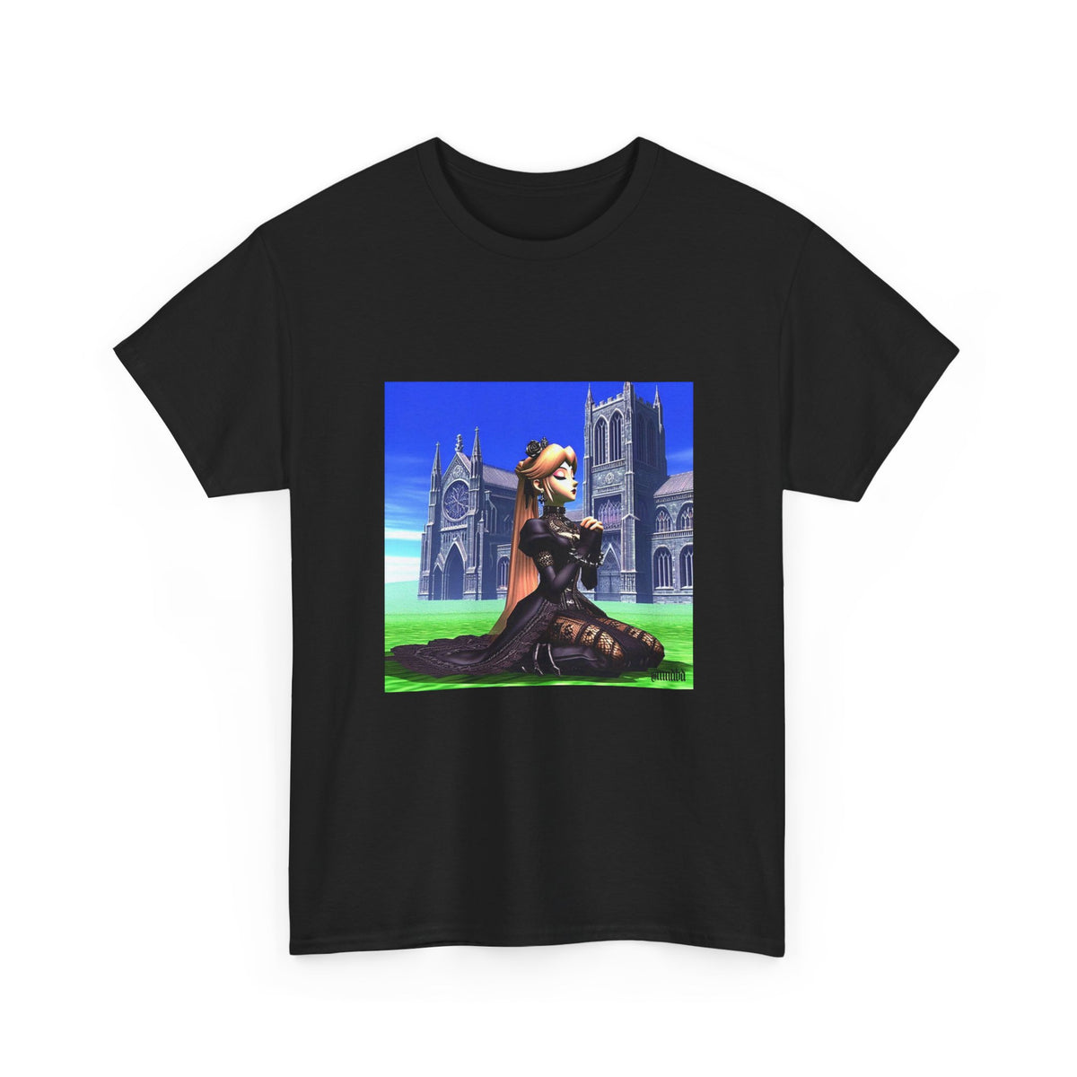 Gothic Princess Peach Praying At Cathedral