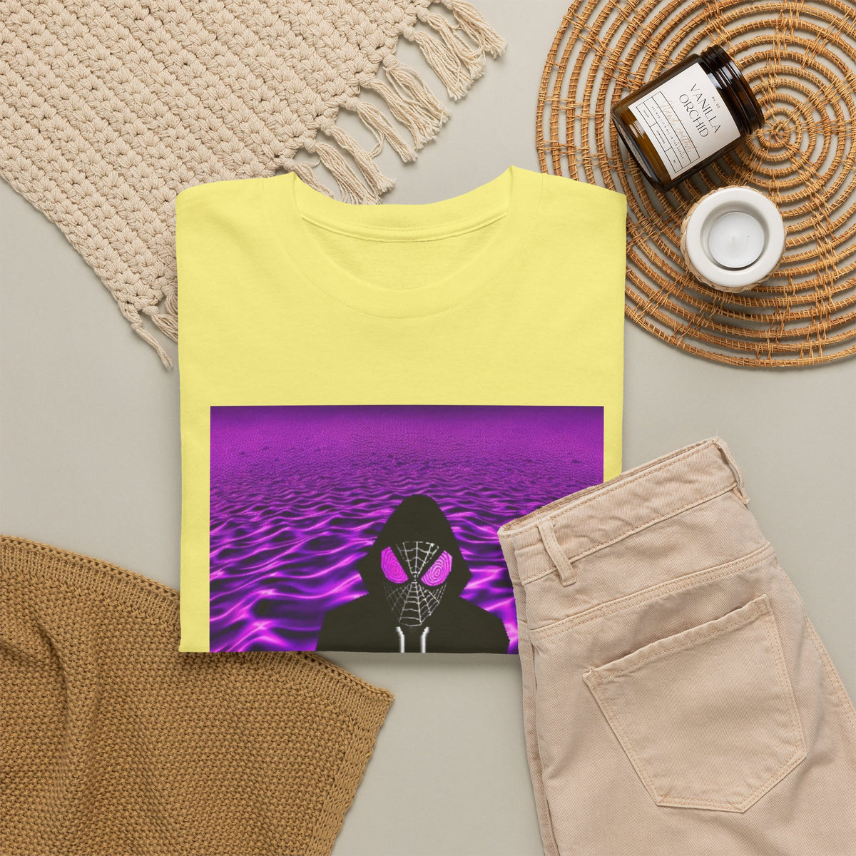 Spider-Hoodie With Purple Swirls Tee
