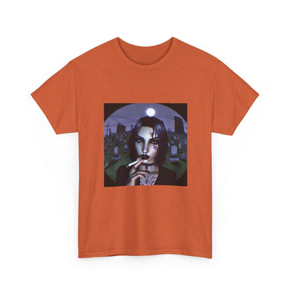 Goth Queen Smoking In Cemetery Moonlight Tee