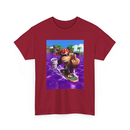 Diddy Kong Surfing Purple Lean Flipping Off Tee