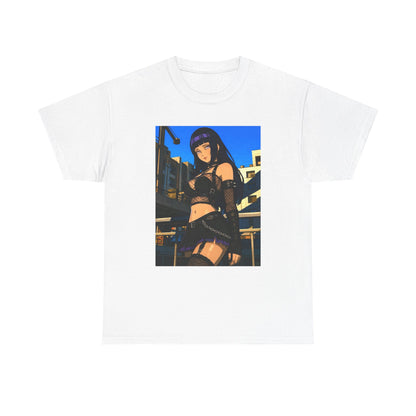 Gothic Anime Girl Staring Cityscape Tee