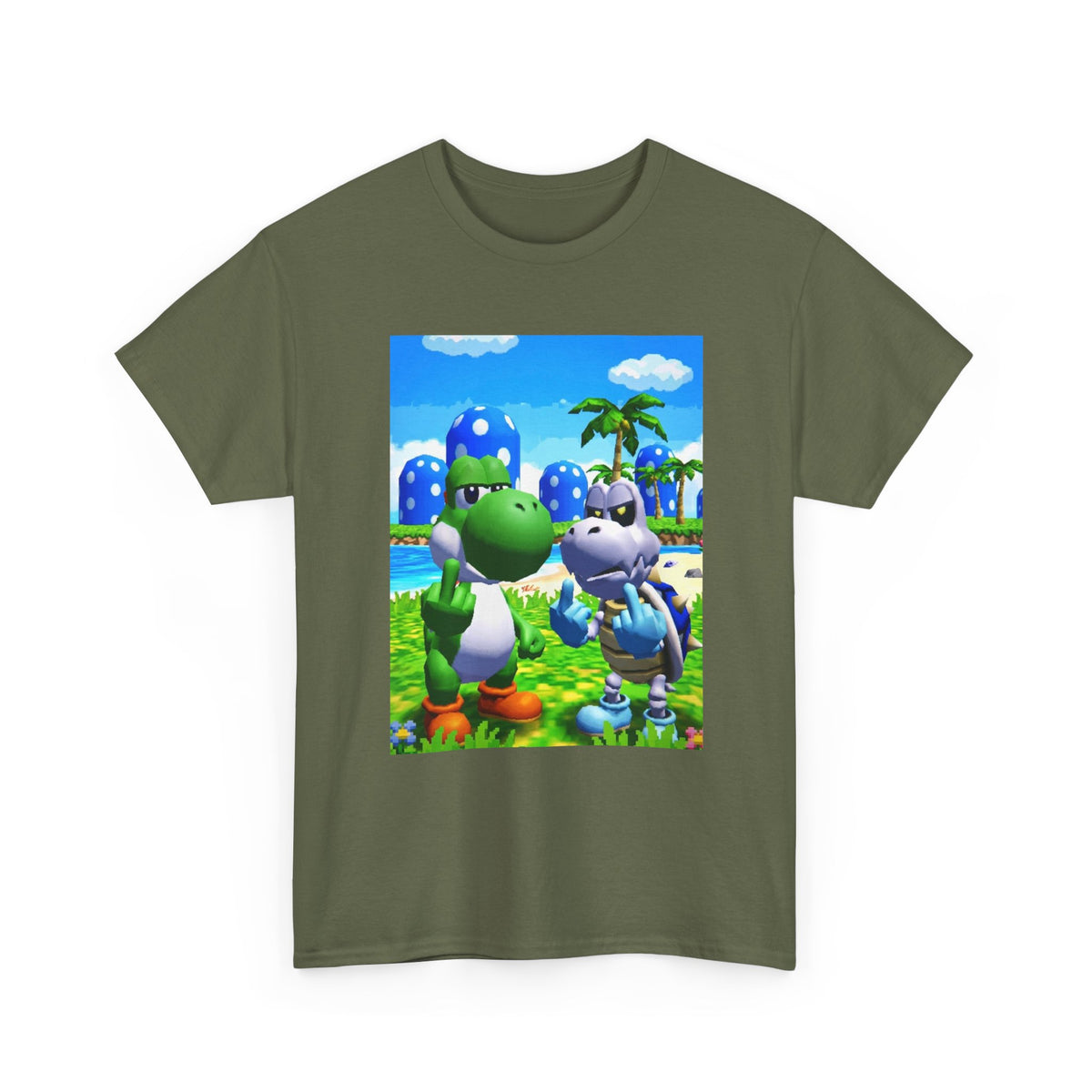 Yoshi And Dry Bones Flipping Off Tee
