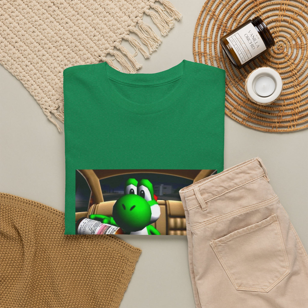 Yoshi Pouring Lean In Car Tee