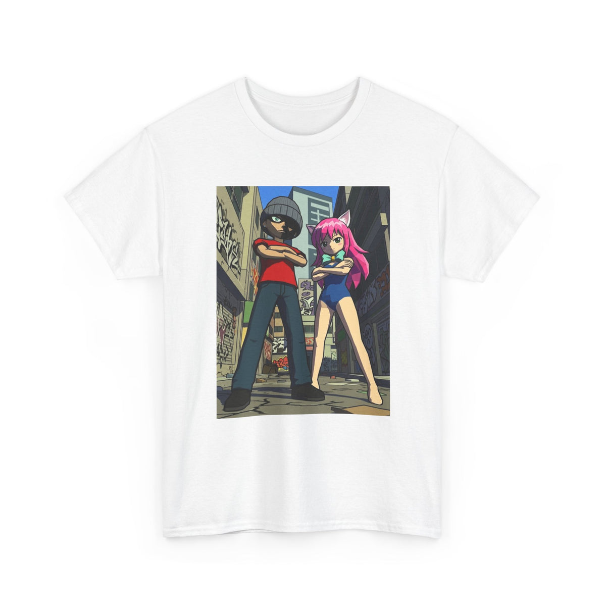 Urban Duo Standoff In Graffiti Alley Tee