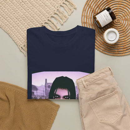 Goth Girl Smoking In Cemetery Tee (Design 17)