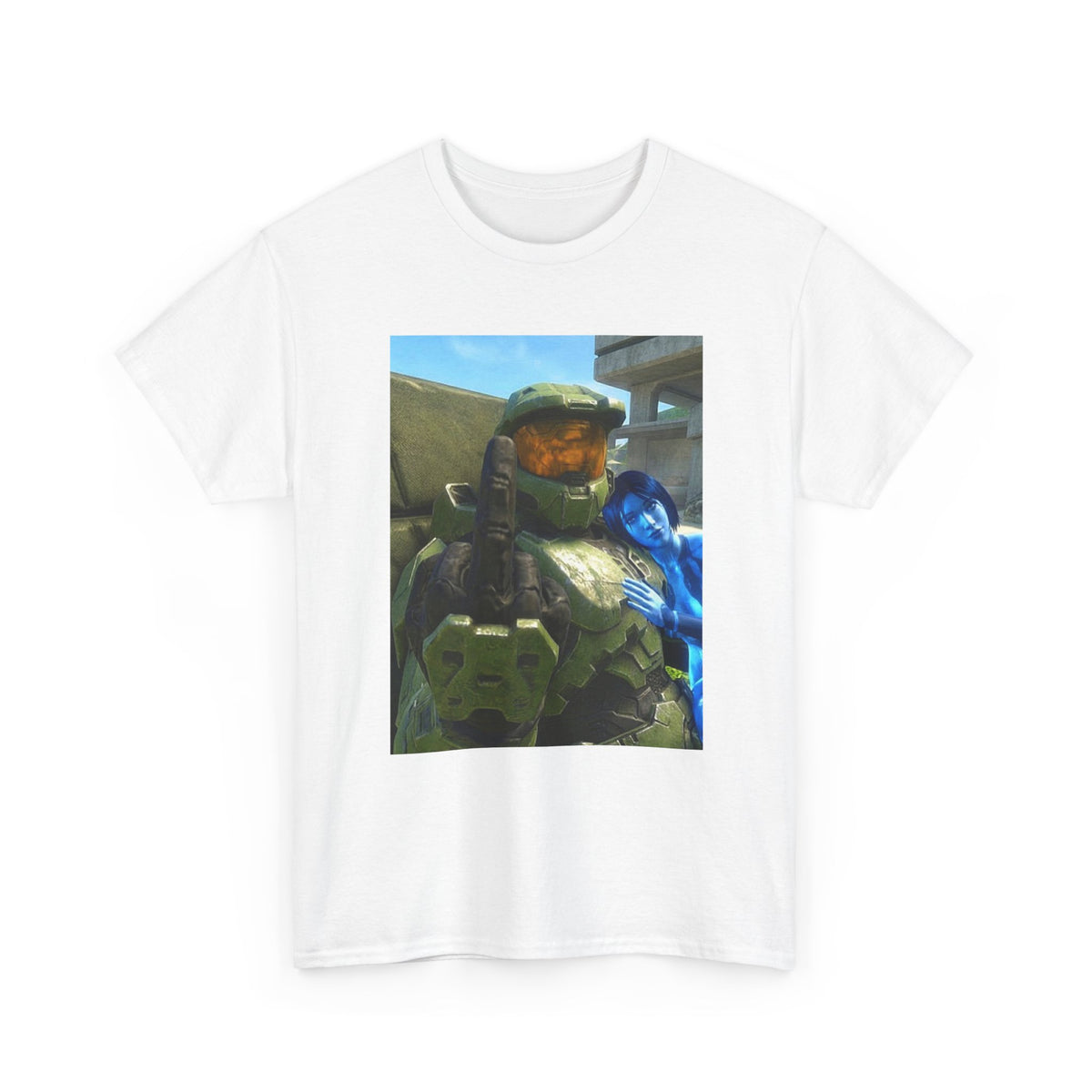 Chief & Cortana Flipping The Bird Tee