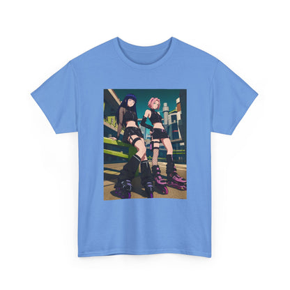 Anime Rollerblade Duo On City Street Tee
