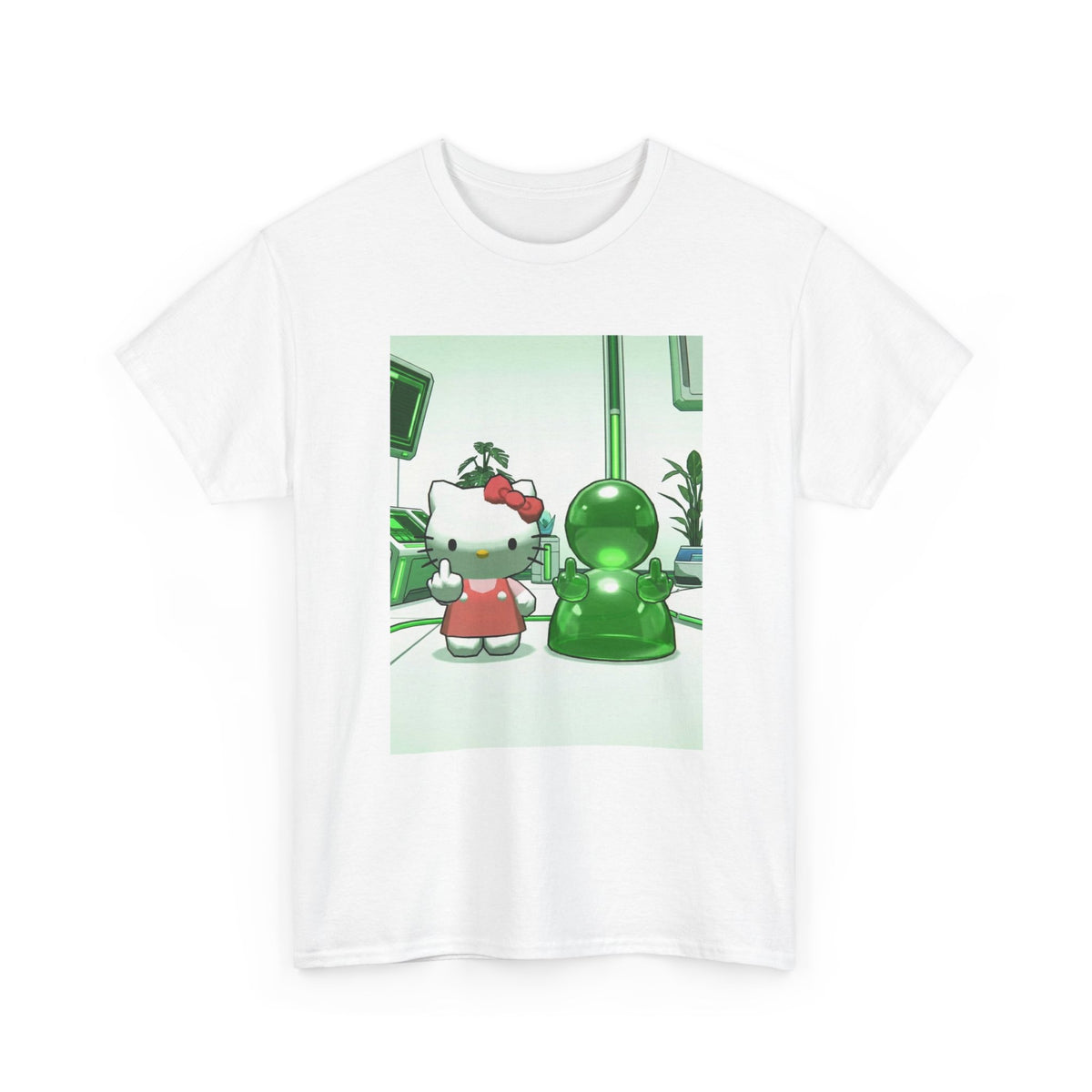Hello Kitty And Blob Giving The Finger Tee