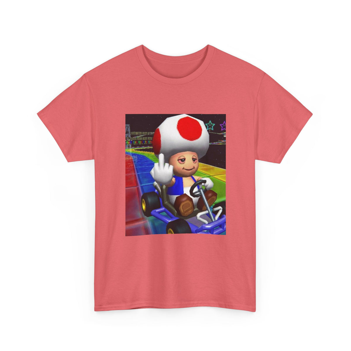 Stoned Toad Driving Kart Flipping Bird