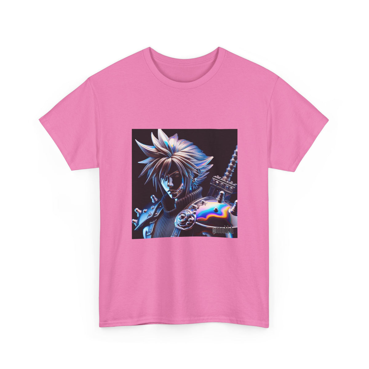 Chrome Warrior With Spiky Hair Tee