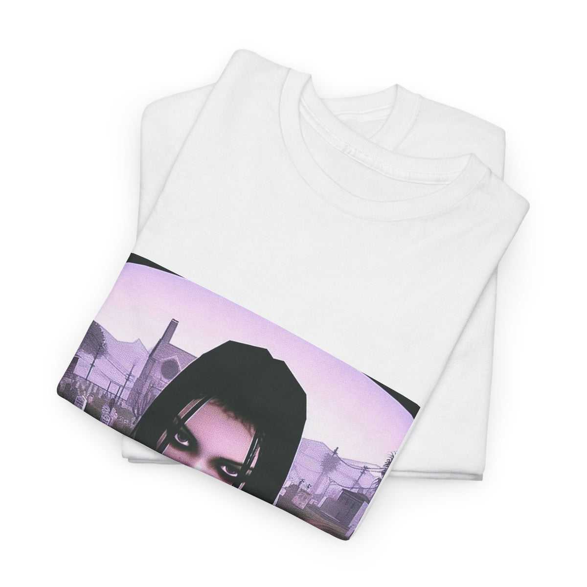 Goth Girl Smoking In Cemetery Tee (Design 17)