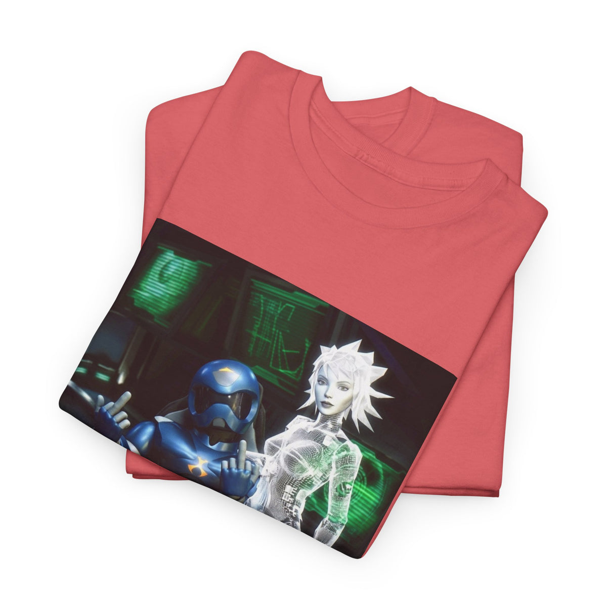 Cyborg & Hologram Flipping The Bird Tee