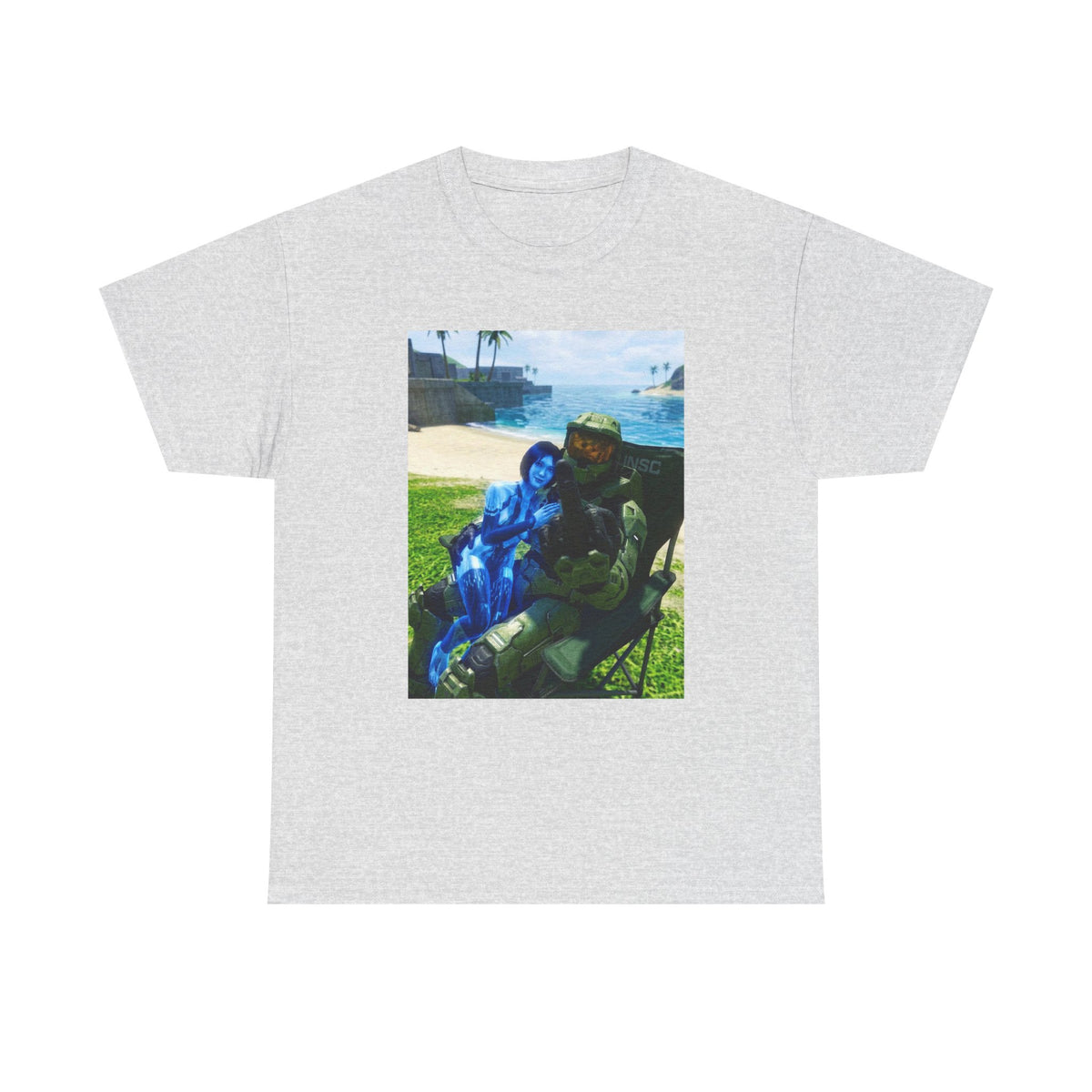 Master Chief And Cortana Beach Chill Tee