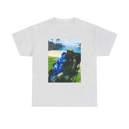 Master Chief And Cortana Beach Chill Tee