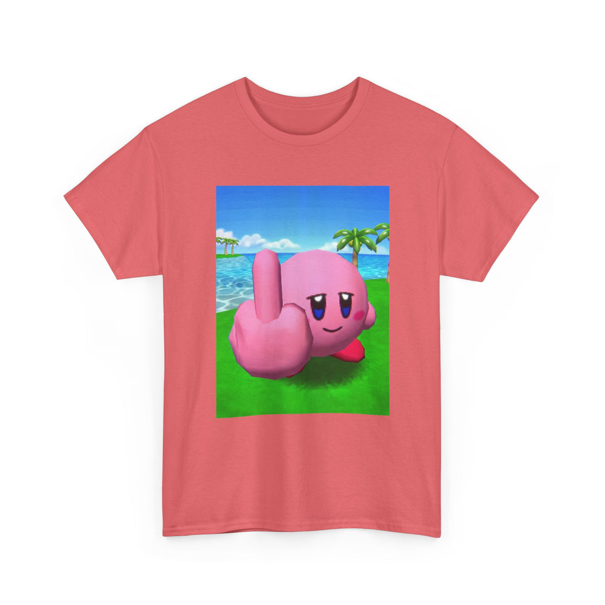 Kirby Giving The Finger Island Scene Tee