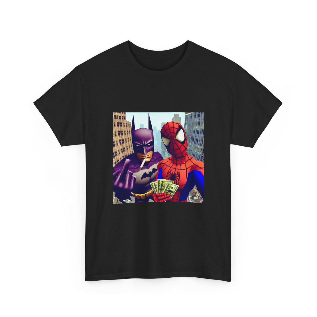 Batman Smoking, Spidey With Stacks Tee