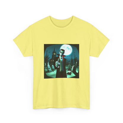 Vampire Giving The Finger In Cemetery Tee