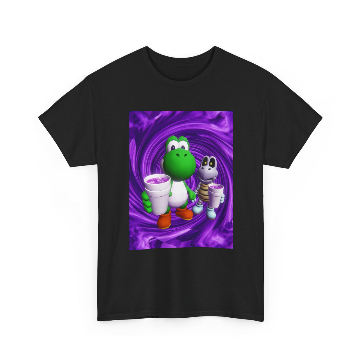 Yoshi And Dry Bones Sipping Purple Tee